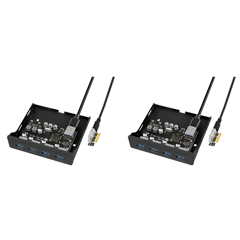 Exquisite-2X PCI-E To USB3.0 PC Front Panel USB Expansion Card PCIE USB Adapter 3.5 Inch Floppy Front Panel Bracket PCI-E X1 Ris