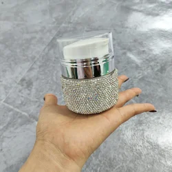 High appearance Level Acrylic Face Cream Dispenser Bottle Artificial diamond-set Travel portable Press Light Cream Lotion bottle