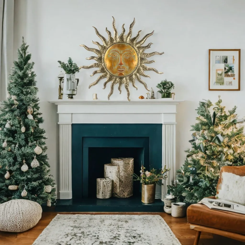 

X-Large 25"W Sun Celestial Wall Decoration Decorative Metal Statue Sculpture for Home, Office, or Bookshelf – A Unique Collectible and Perfect Gift for Housewarmings, Holidays, and Birthdays