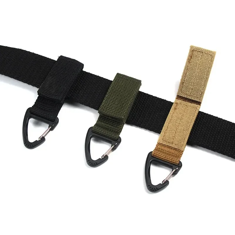 1-3Pcs Tactical Hanging Key Hook Clip Clamp Buckle Nylon Webbing Molle Belt Carabiner Outdoor Strap Climbing Accessories