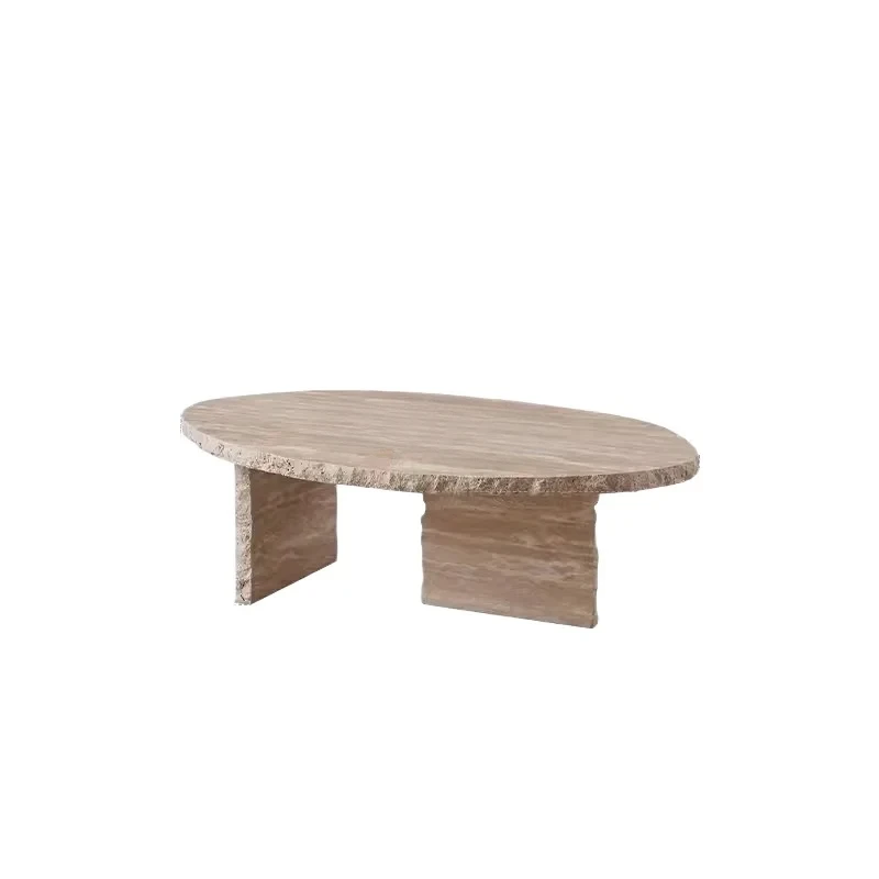 

Qiji Style Natural Cave Stone Coffee Table French Retro Irregular Designer Creative Living Room Tea Table