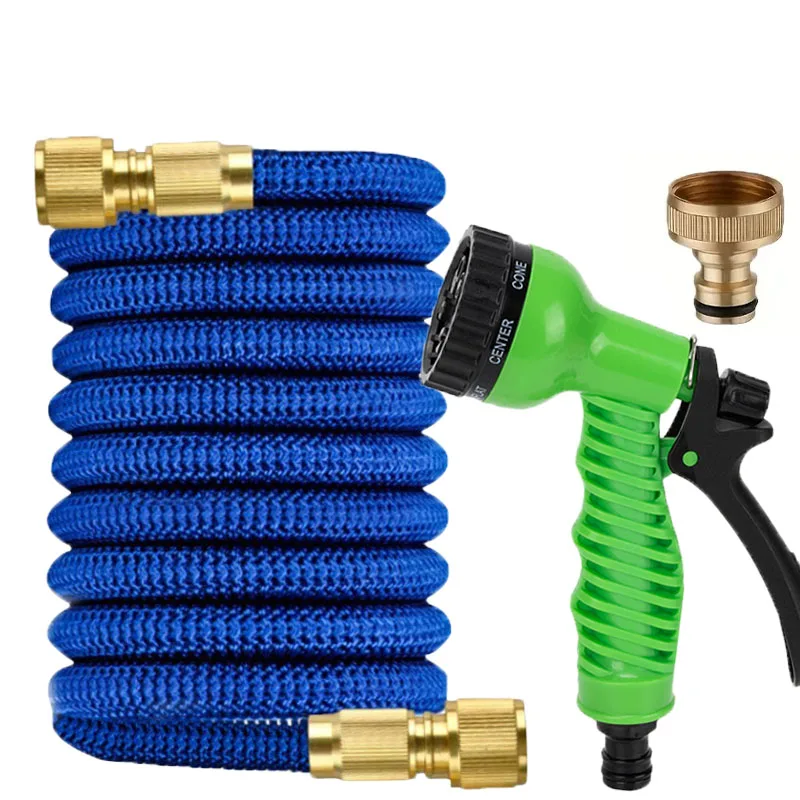 

Расширяемый садовый шланг на 25-150 футов с водяным пистолетом с 7-функциональной насадкой, используется для орошения сада и расширительного шланга для мойки автомобиля