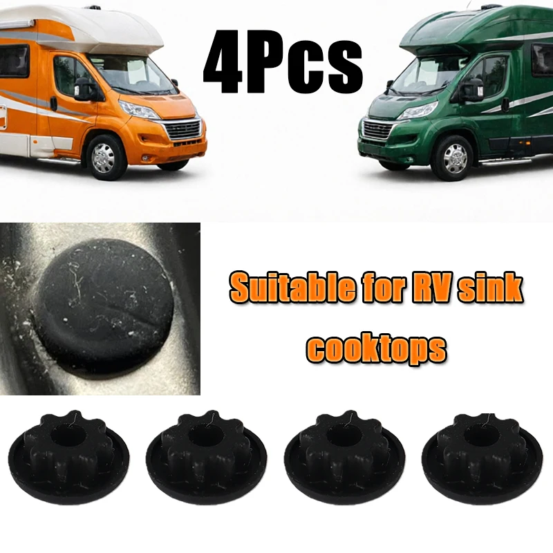 

4Pcs Durable Black Caravan Screw Cap Covers Cog Sink Hob Cooker For Smev Dometic Motorhome Caravan Cap Covers RV Accessories
