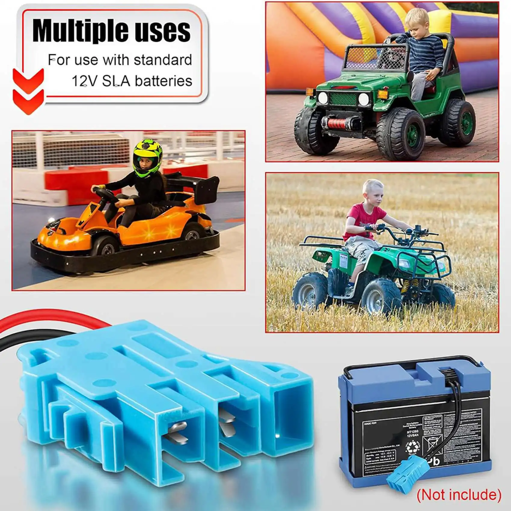 فلاش تريند 4 حزمة 12 AWG سلك تسخير موصل استبدال ل Peg-Perego 12 فولت SLA بطارية ركوب على ألعاب ركوب السيارة مع F