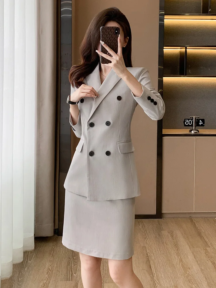 Beige Suit Women's Formal Wear2024Spring and Autumn New Business Suit Temperament Goddess Style Manager Interview Work Clothes