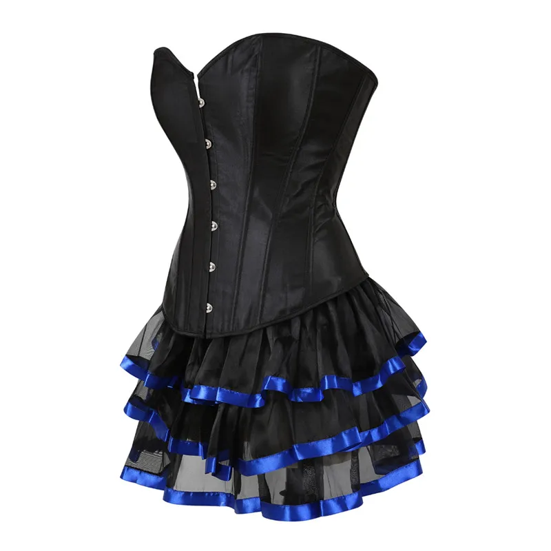 

Корсеты и бюстье Sapubonva: вечерний комплект из кружевного топа и юбки в готическом стиле, плюс размер, черный