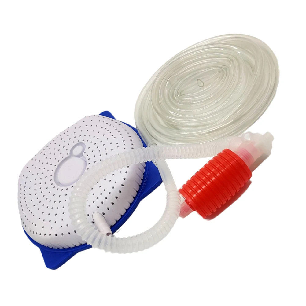 Pool Cover Drainer Unit with 15 Foot Hose and Siphon for Draining Water from Above-Ground and Inground Pool Covers