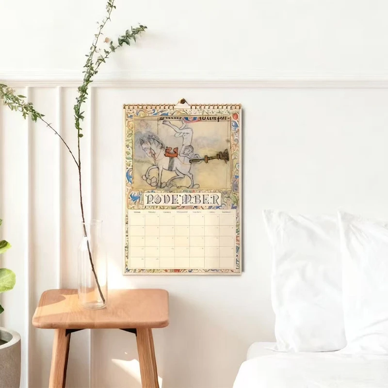 Medievale Bum 2026 Calendario da tavolo Divertente centrotavola da tavolo gotico eccentrico per la casa per adulti Regalo di compleanno di Natale di Halloween