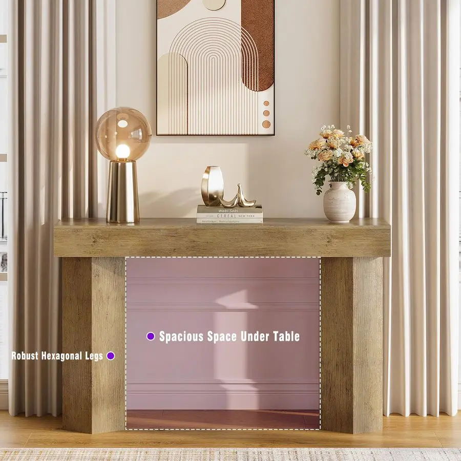 طاولات وحدة التحكم للمدخل 47 طاولة أريكة خلف الأريكة طاولة المدخل الخشبية، طاولات أريكة وحدة التحكم الصناعية لـ Livi #5