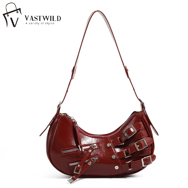 Vintage PU Leather Shoulder Bags For Women Y2K Trendy Cool American Motorcycle Bag 2026 Hot Sale Bags for Women Designer Handbag