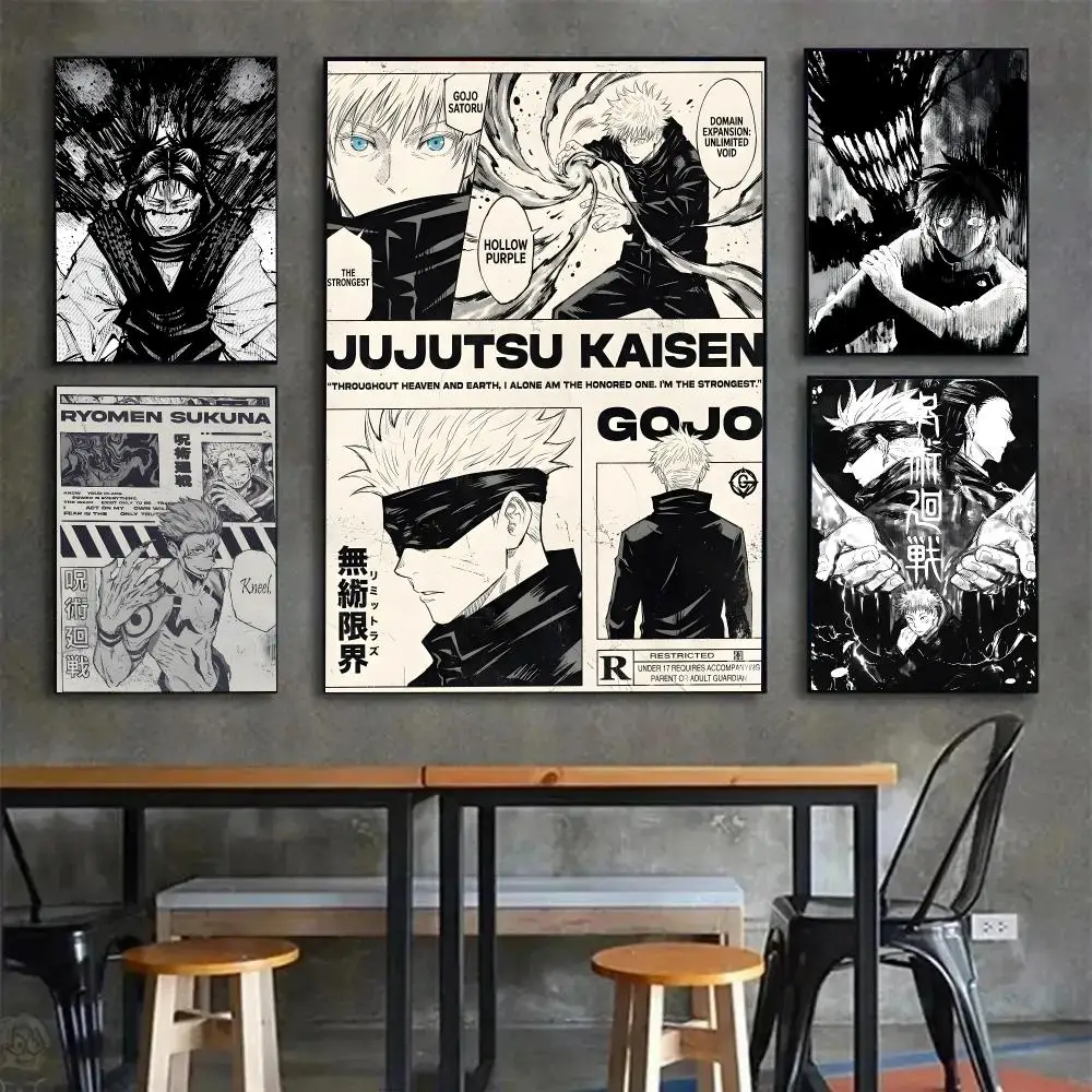 anime sorcery J-Jujutsu Kaisen Poster Painting Wall Art Mural for Living Room Home Decor and Gifts