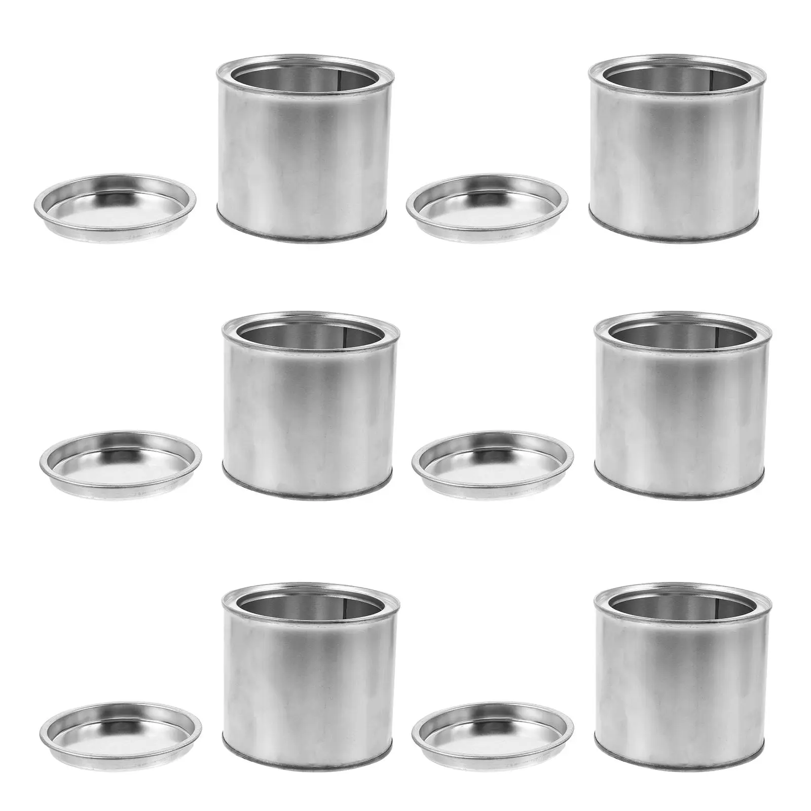 6 Pcs Container Paint Adjustment Can Storage Jars Quart Cans with Lids Mini Silver Empty for Man