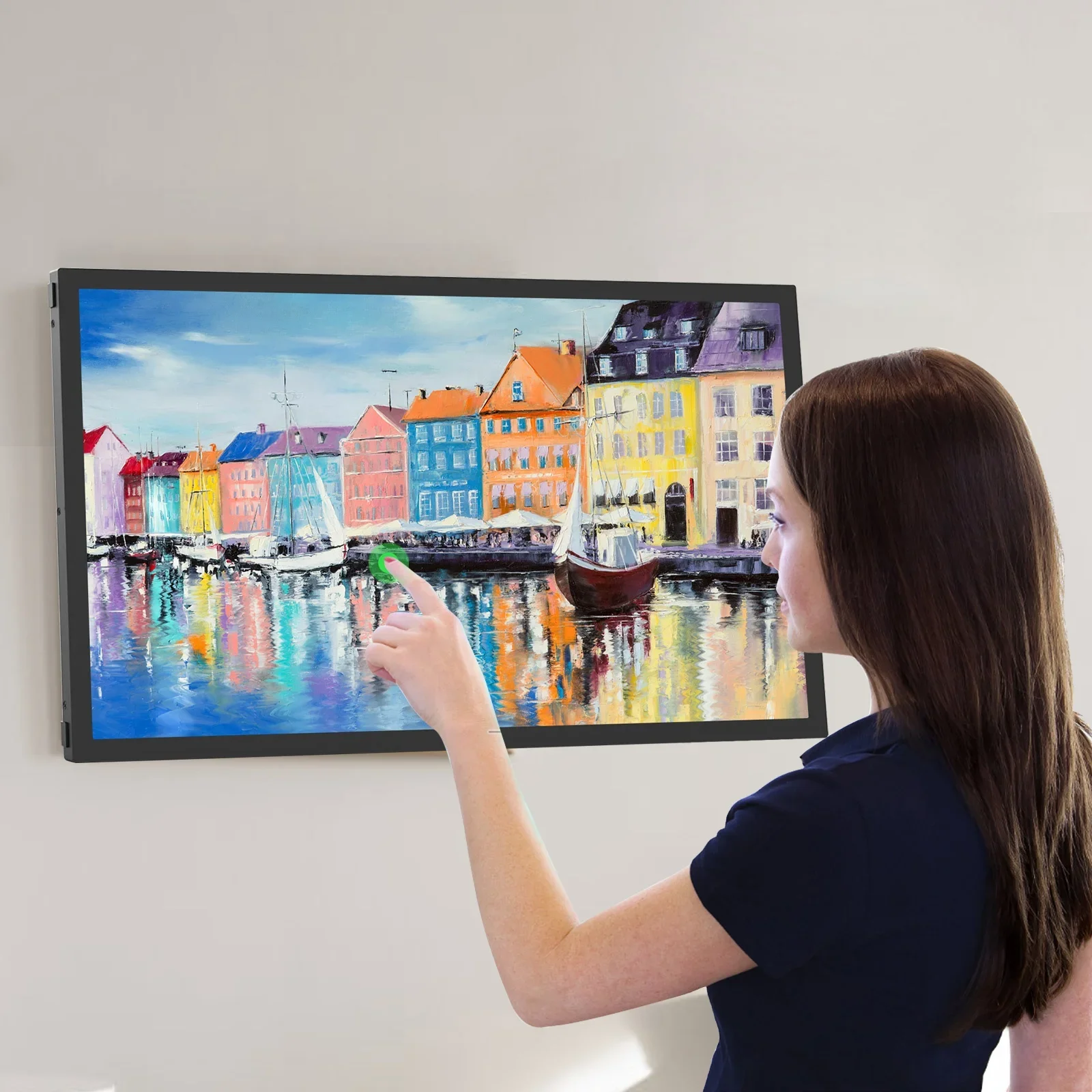 대량 재고 21.5인치 FRAMEO NO 1 공장 디지털 아트 프레임 디스플레이용 1920*1080 고해상도 와이파이 디지털 사진 액자