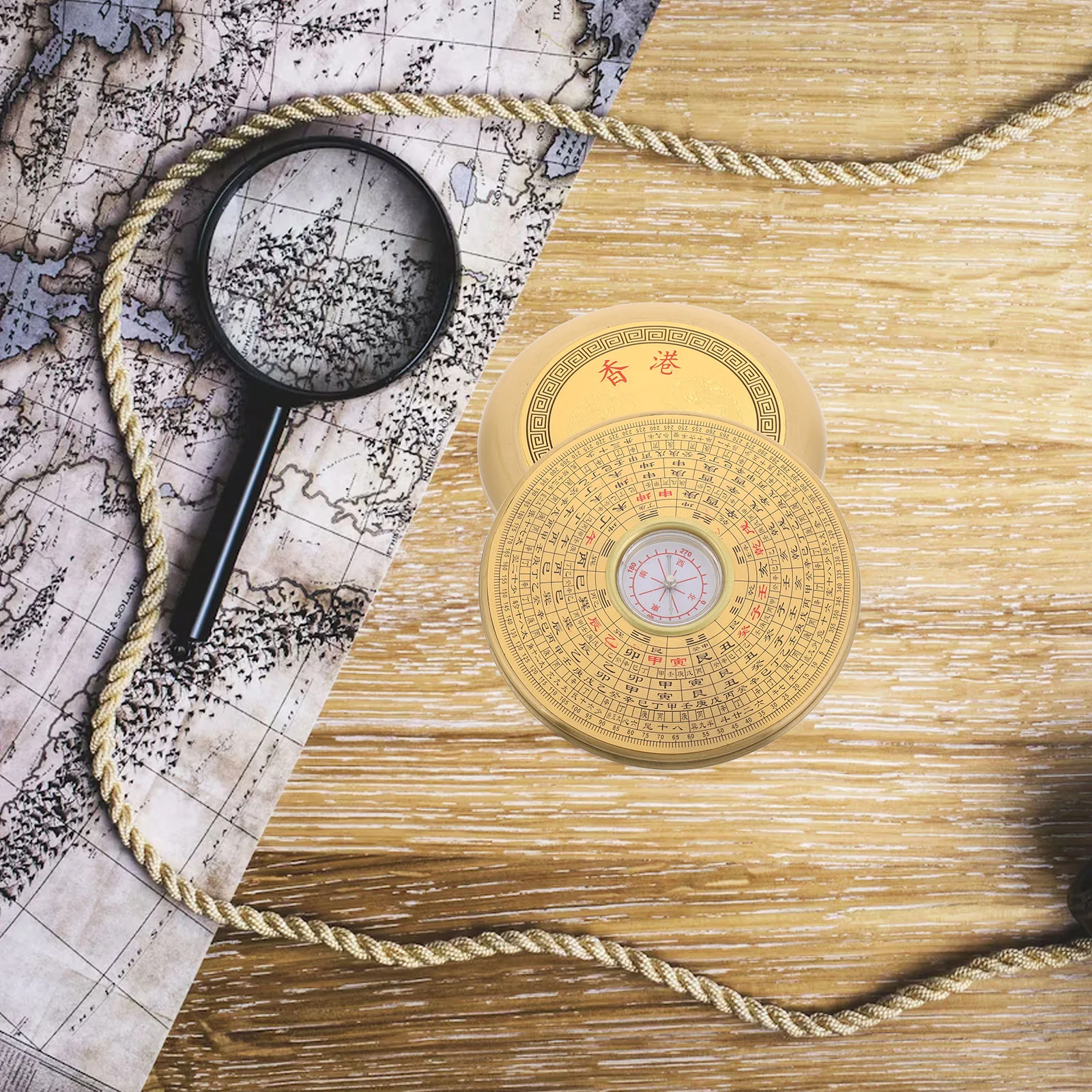 

Copper Portable Feng Shui Compass Traditional Outdoor Navigation Tool Pocket Hiking Survival Mini Metal Backpacking Compass For