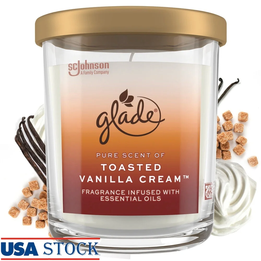جرة كبيرة شمعة معطرة كريم الفانيليا المحمص 16 أونصة وقت حرق طويل الأمد 85 ساعة ديكور منزلي عطري هدية استرخاء مثالي