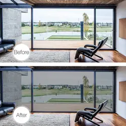Window Privacy Film Self-adhesive Daytime Privacy Static Cling Sun Blocking Anti UV Reflective Mirror Window Tint Stickers Home