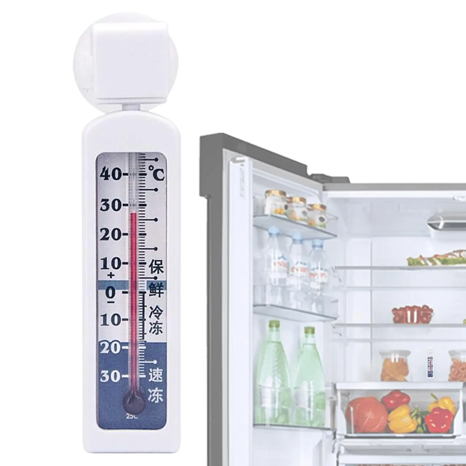 -30℃-40℃ Refrigerator Freezer Thermometer Monitor Freezer Thermograph With Suction Cup Freezer Monitoring Thermometer