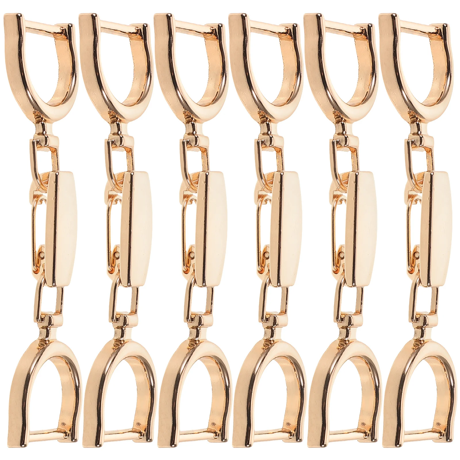 6 قطعة مشبك سلسلة سبيكة مشبك معدني أنيق لأحزمة قابلة للتعديل السراويل حقائب اليد الأحذية سحر بت حلقة الأجهزة الغربية تك