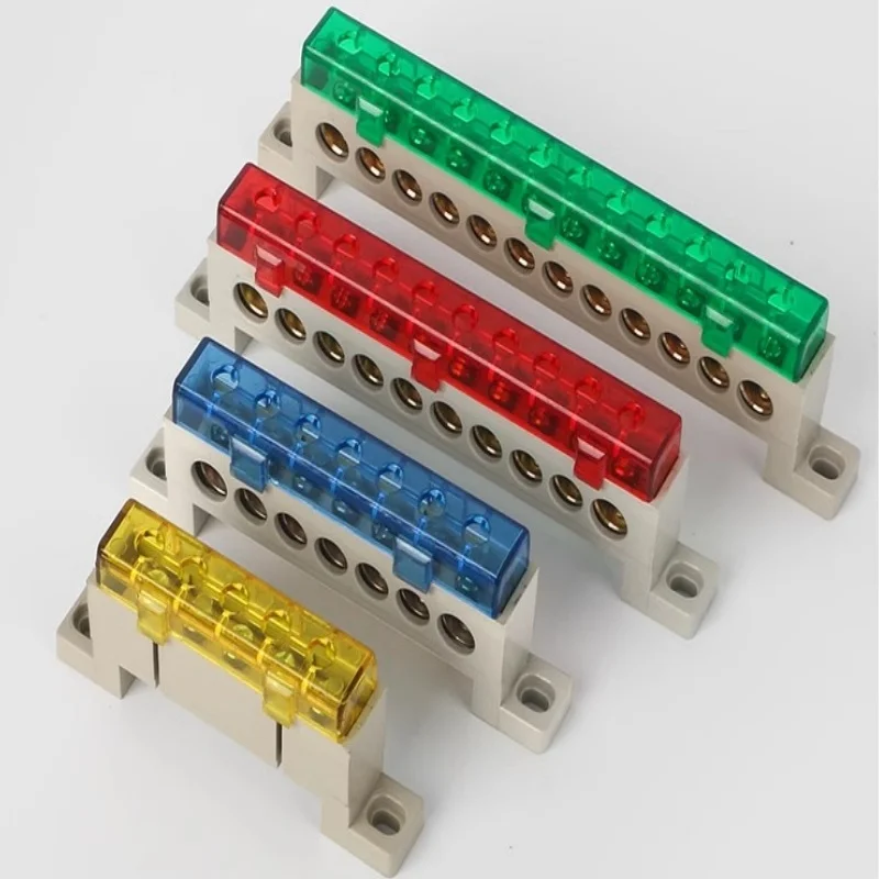 A10 Series 7*11 9*14 3/4/5/6/7/8/10/12 Hole Zero Ground Row Copper Bar Connection Terminal Wiring Terminal of Distribution Box