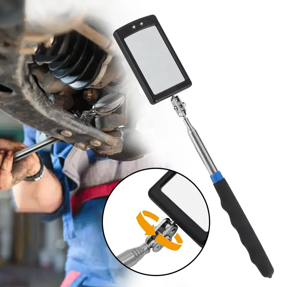 

Car 360° Inspection Mirror LED Light Telescoping Mirrors Extend Inspection Repairing Telescopic Too Tools Handle Mechanic M E5S9