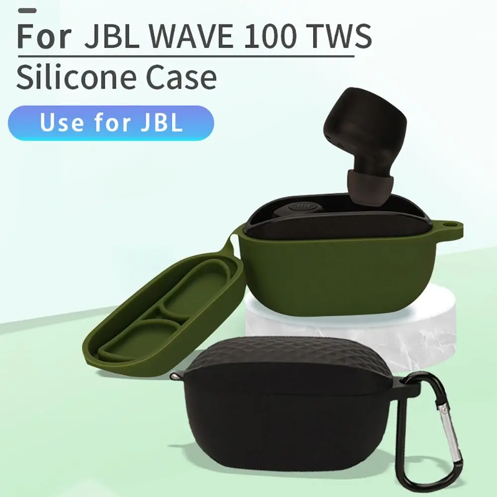 Shockproof Wireless Earbuds Case Silicone Waterproof Bluetooth Earphone Protector Anti-dust Transparent for JBL Wave 100TWS