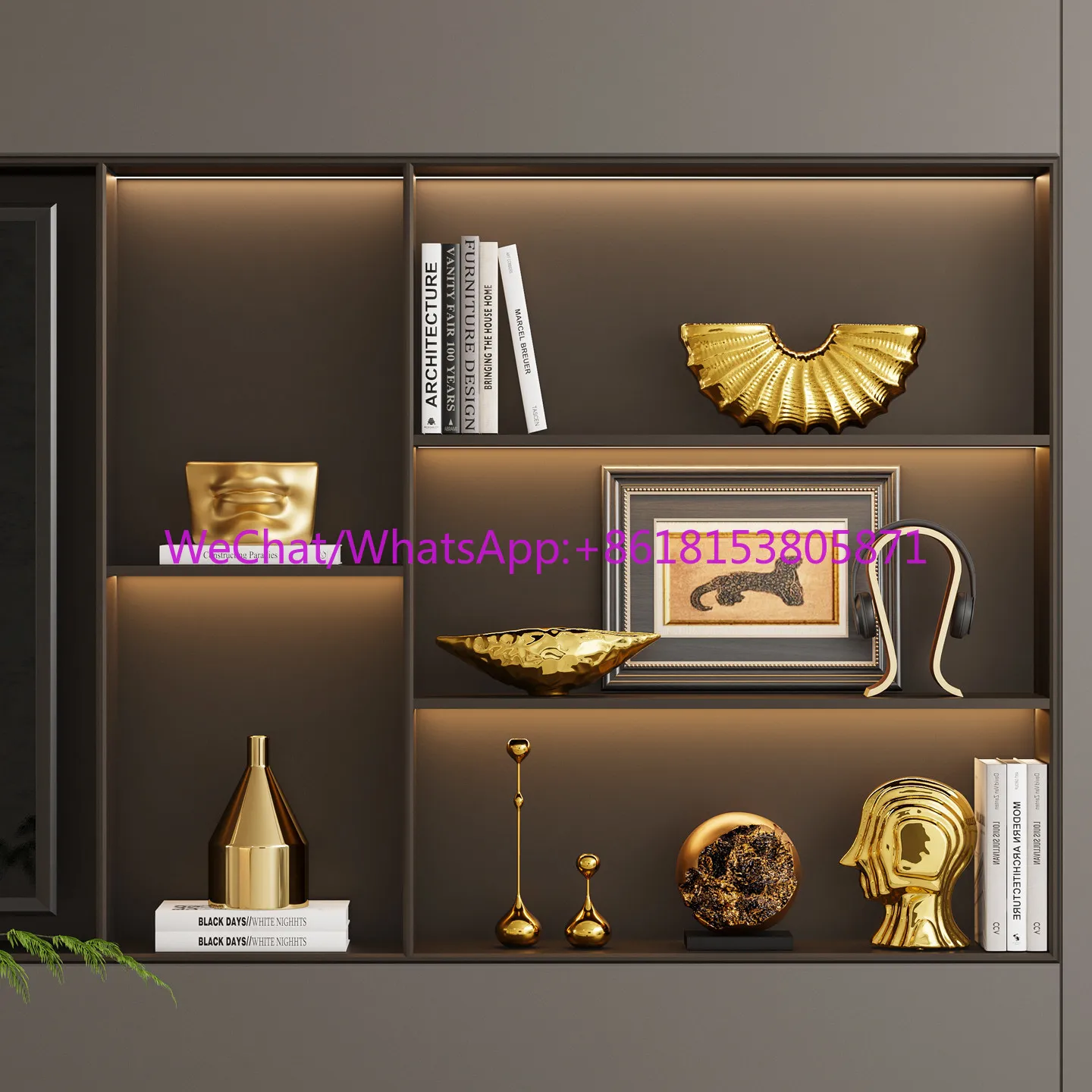 Italian light luxury high-end niche ornament living room TV