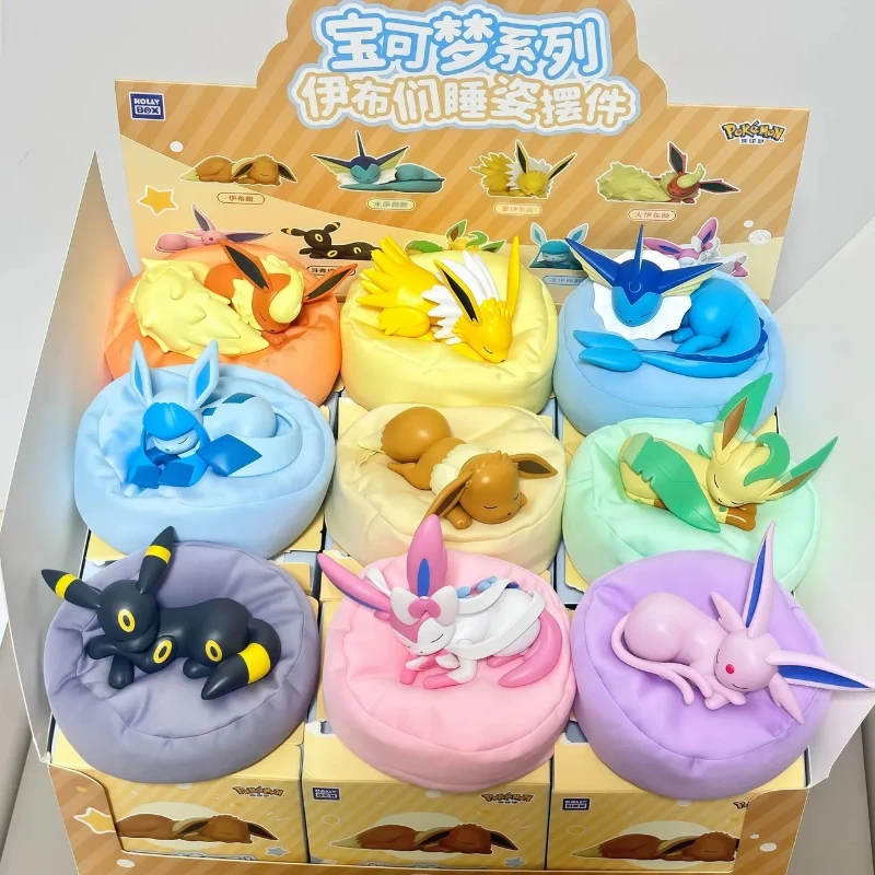 

Genuine Pokemon Fantasy Beast Eevee Sleeping Pose Mystery Blind Box Figure Cute Toy Desktop Decoration Gift cute figurine