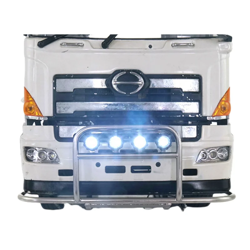 LED Front Bumper Light LED Headlights for 1/14 Tamiya RC Truck Scania 770s Benz Volvo MAN King Trailer Tractor LESU DIY Parts