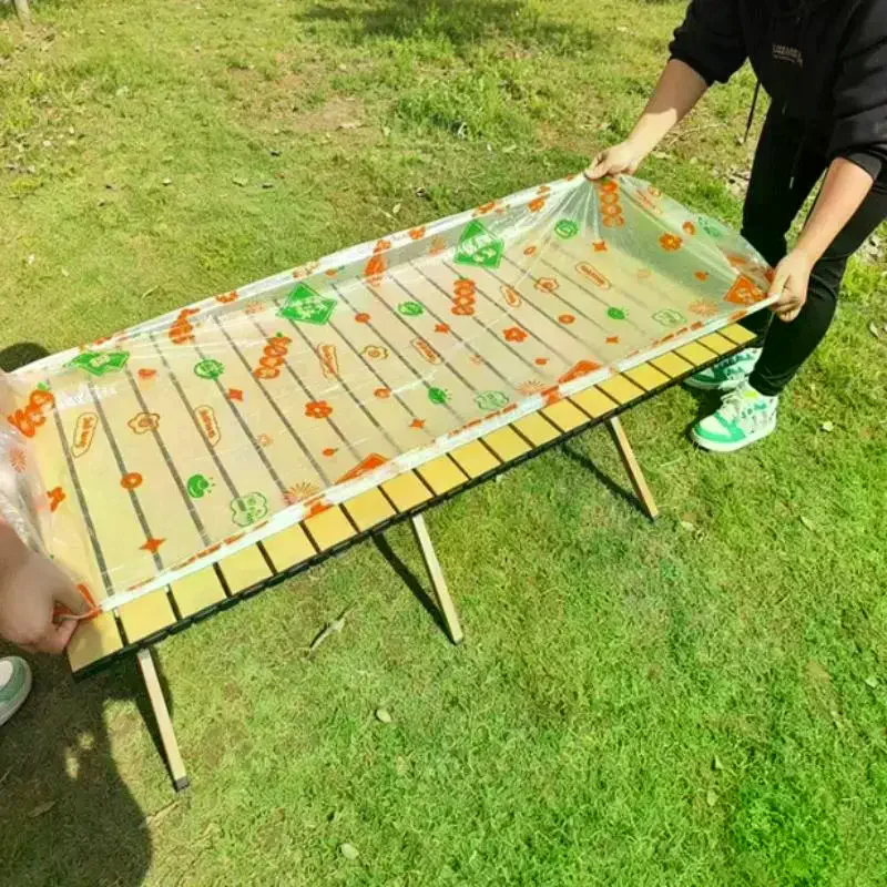 Plastic Table Cover 10Pcs Disposable Oil Proof Elastic Edged Tablecloths for Outdoor Indoor Dining Events
