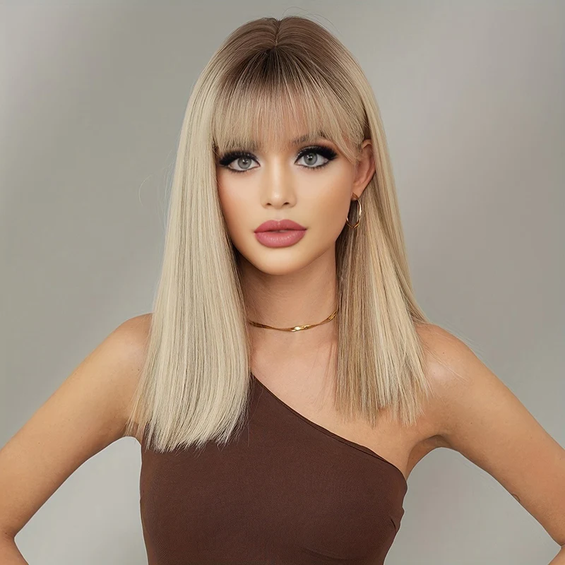 

Головной убор для ролевых игр на сцене, прямые волосы средней длины, праздничная одежда, прямая челка, парик с шариком, женские волосы до плеч