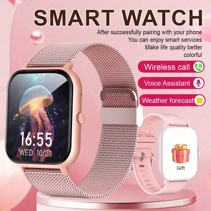 

2025 Новые часы 5 Женские умные часы 100 + спортивный режим Трек Bluetooth Вызов Сердечный ритм Водонепроницаемый Спорт Фитнес Смарт-браслет Мужчины