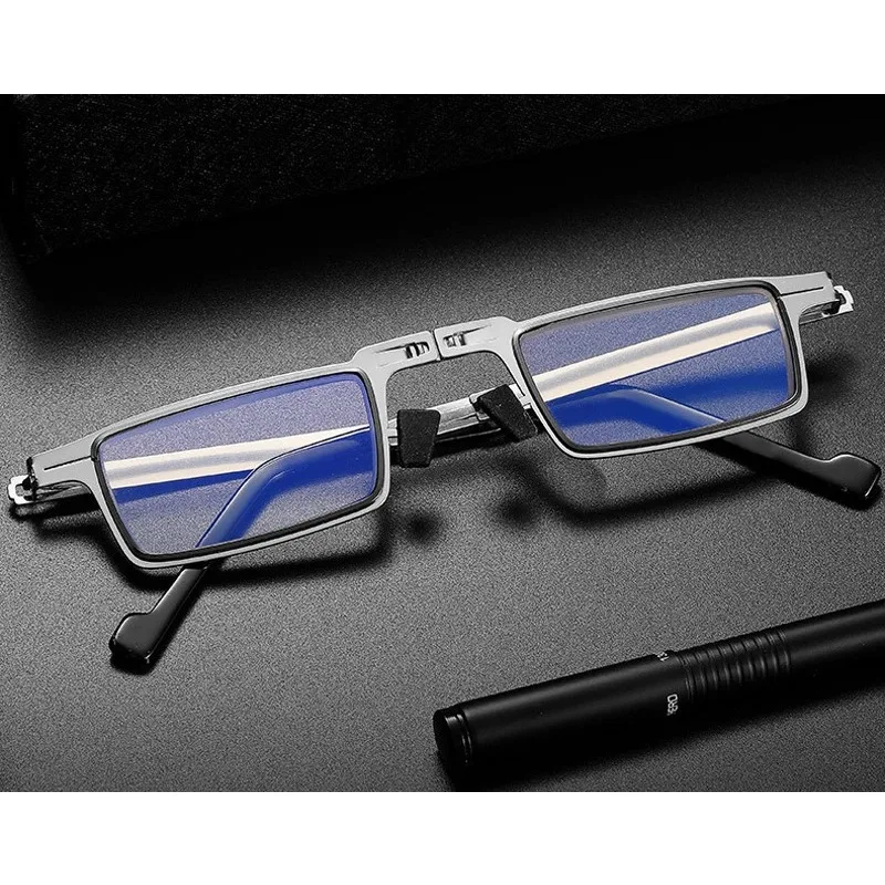 

Retro Ultra-light Portable Reading Glasses Folding Anti-blue Light Square Eyewear Presbyopia Eyeglasses Frame Diopter +1.0To+4.0