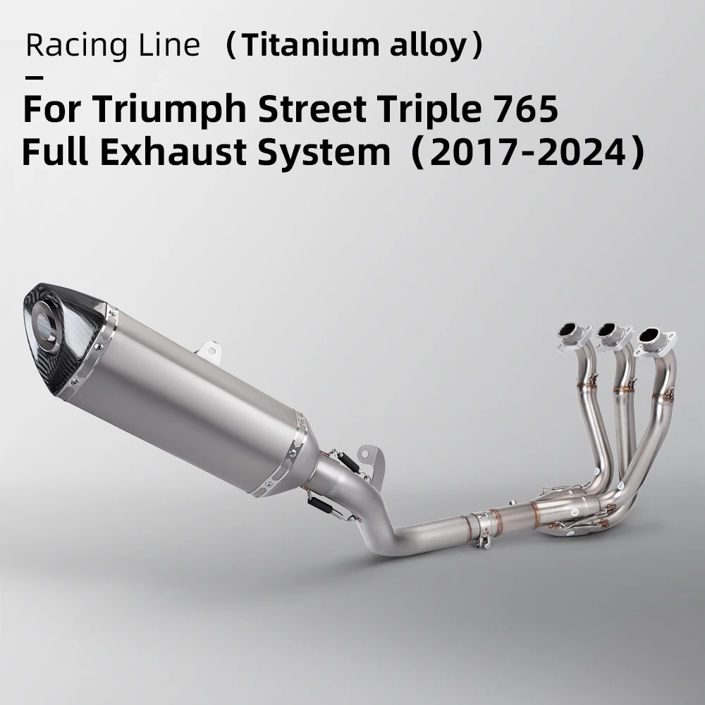 

Motorcycle Exhaust System Upgrade Kit Quality Escape Refit Titanium Alloy Link Pipe For Street Triple 765S R RS Tail End Muffler