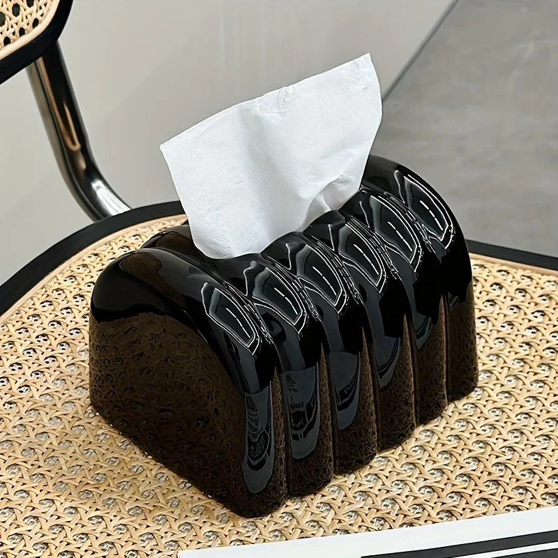 Caixa dispensadora de guardanapo de papel-elegante suporte de tecido de cor sólida para sala de estar, mesa de jantar-decoração de luxo criativa, ideal para