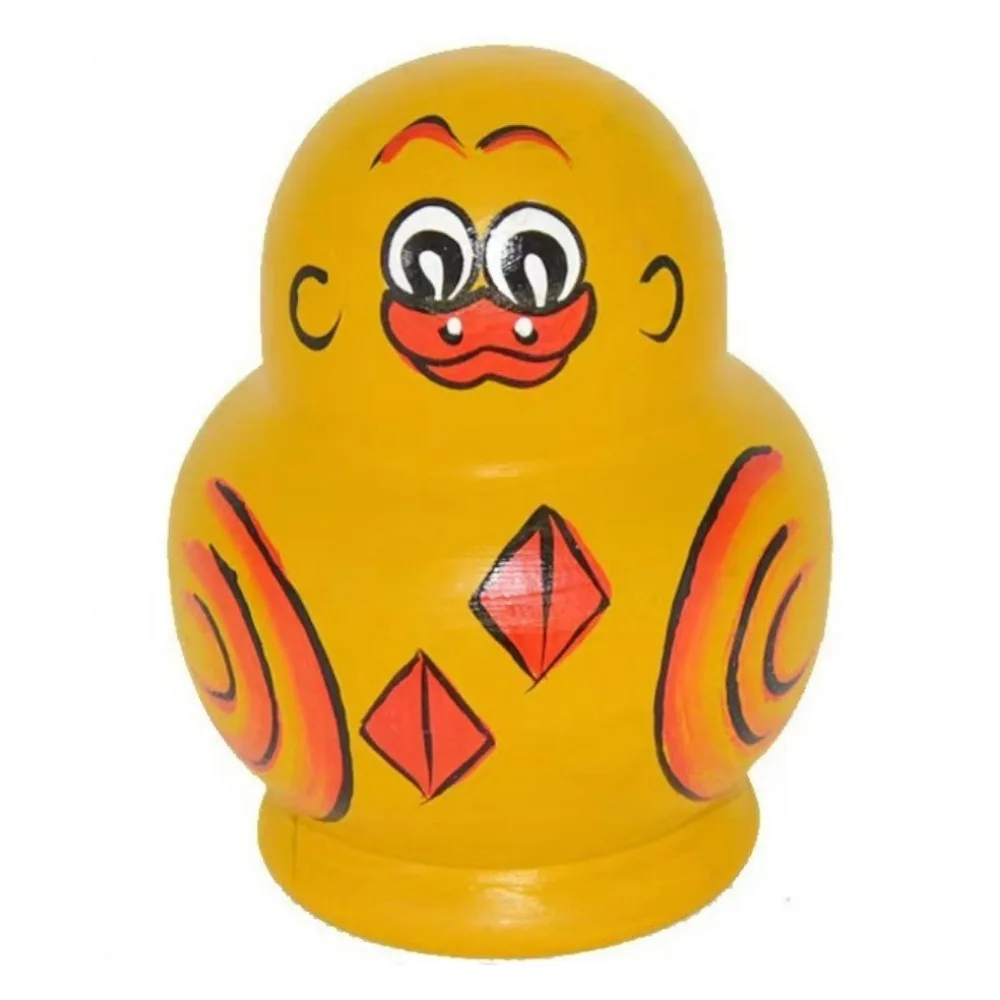 

Home Decor 10 Layer Nesting Wooden Animals Pattern Matryoshka Yellow Duck Handmade Stacking Decor Crafts