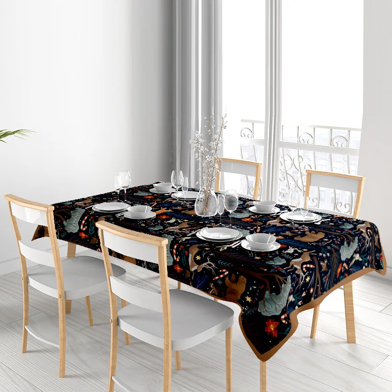 Vintage Christmas Tablecloth with Festive Tree Pattern - Premium Quality for Holiday Celebrations and Home Decor