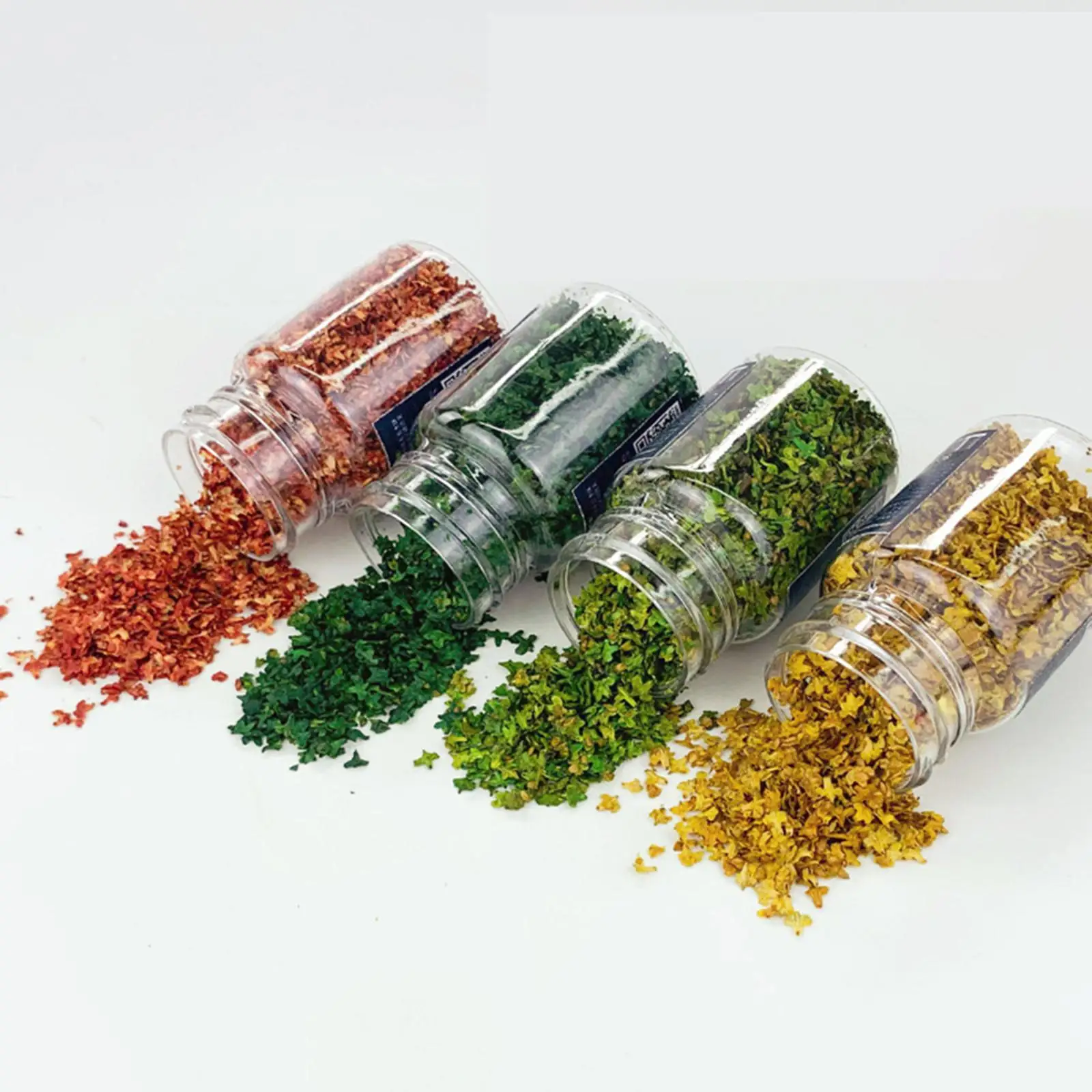 4x 1병 미니어처 잎 장면 레이아웃 공예품 56ml 디오라마 모형 철도 건축 자재 액세서리