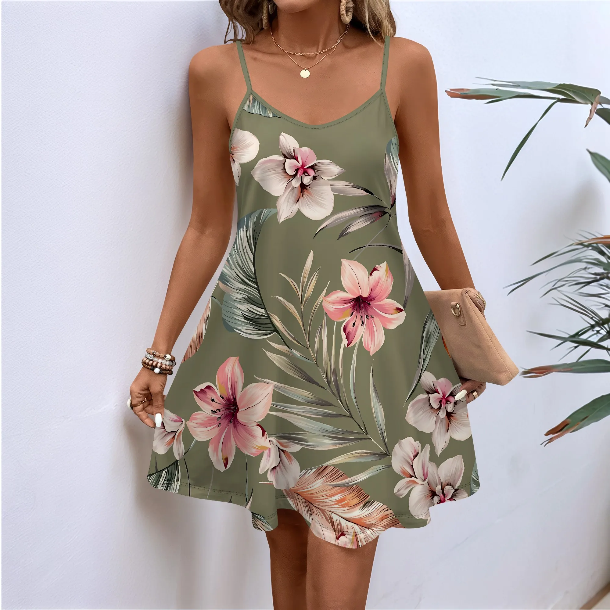 Sukienka damska Nupusa, czarno-biała, geometryczny wzór kwiatowy, rozmiar regularny, codzienna, dekolt w kształcie dziurki, bez rękawów, długa sukienka maxi.