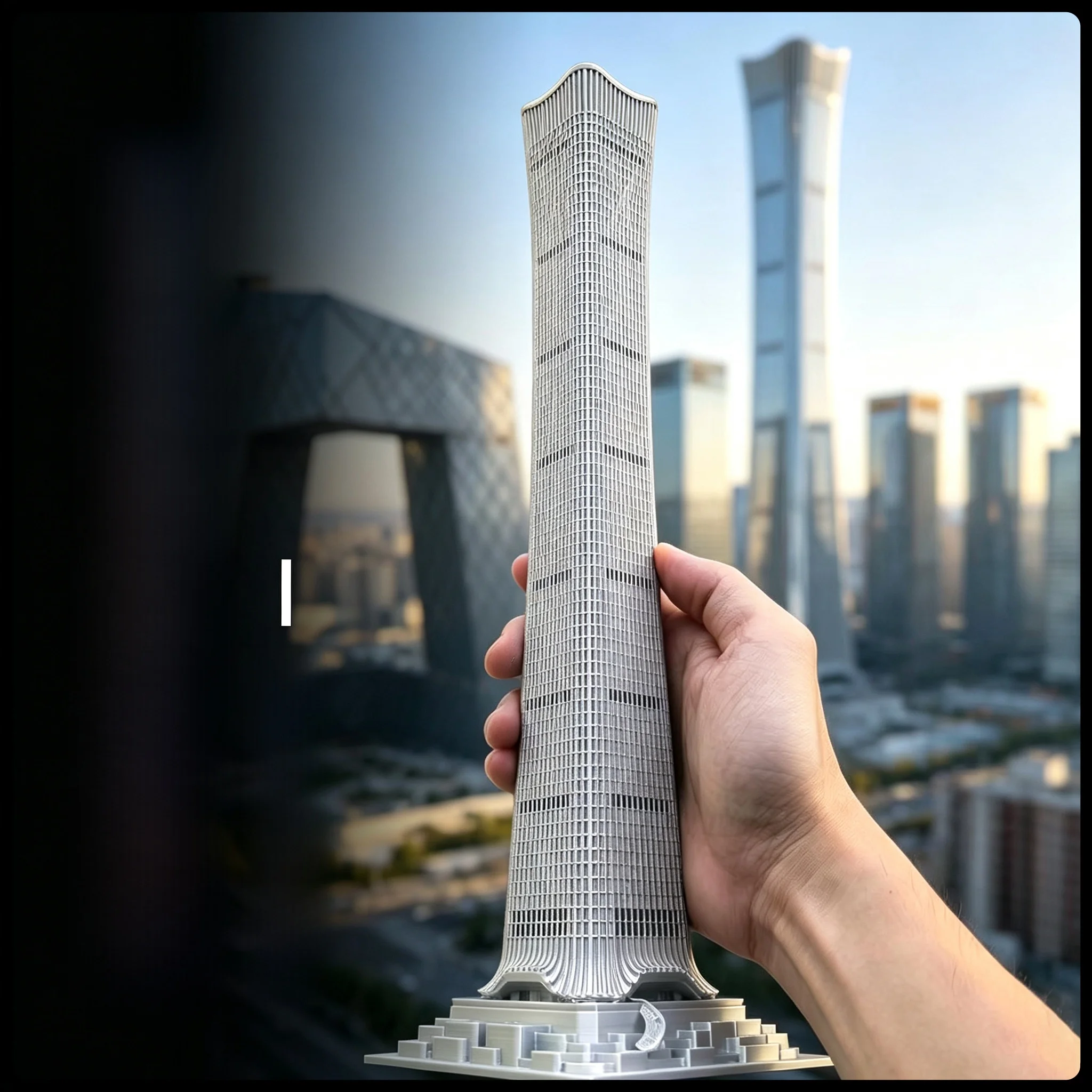 Shanghai Tower Model Building Toy Guangzhou Tower Skyscraper Landmark Miniature Architectural Decorative Item for Gifting