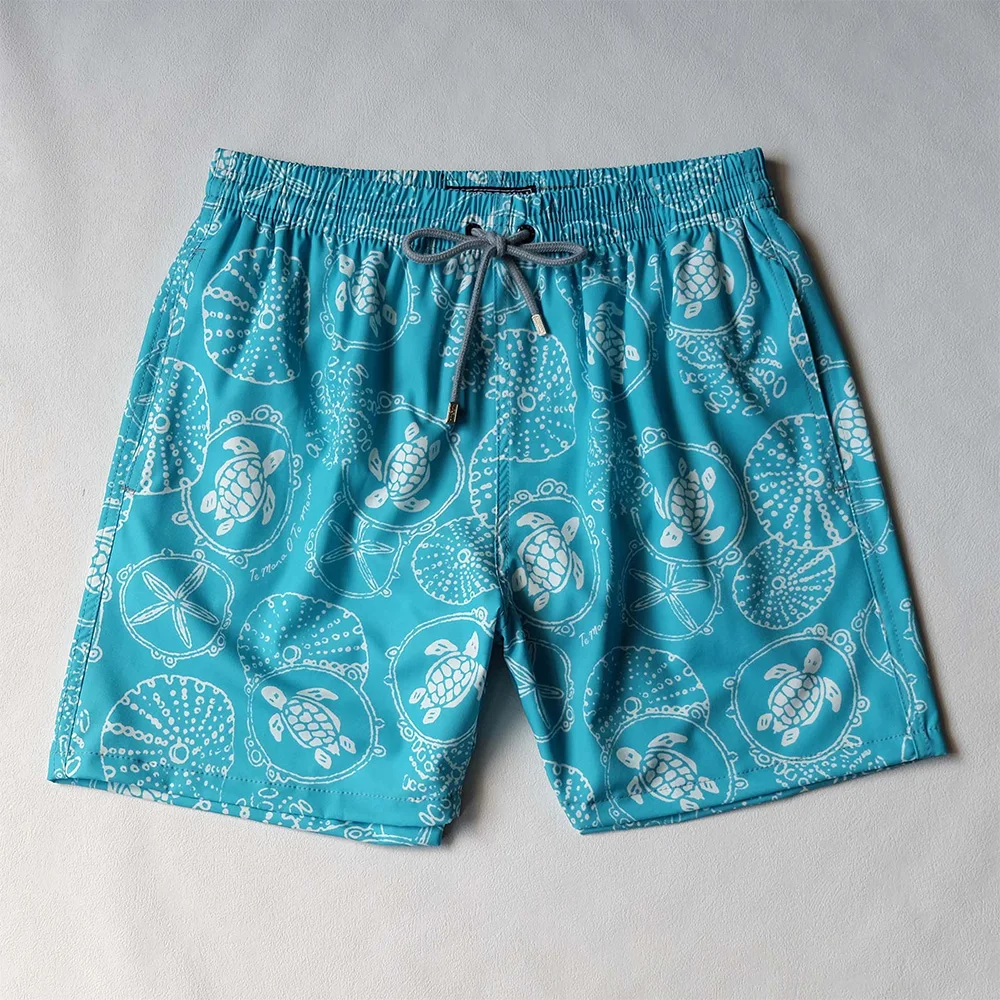 الرجال مقاوم للماء تصفح السباحة جذوع السراويل الملاكم تمتد ملابس السباحة Vilebrequin مطاطا دنة الشاطئ جودة السلاحف السراويل #2