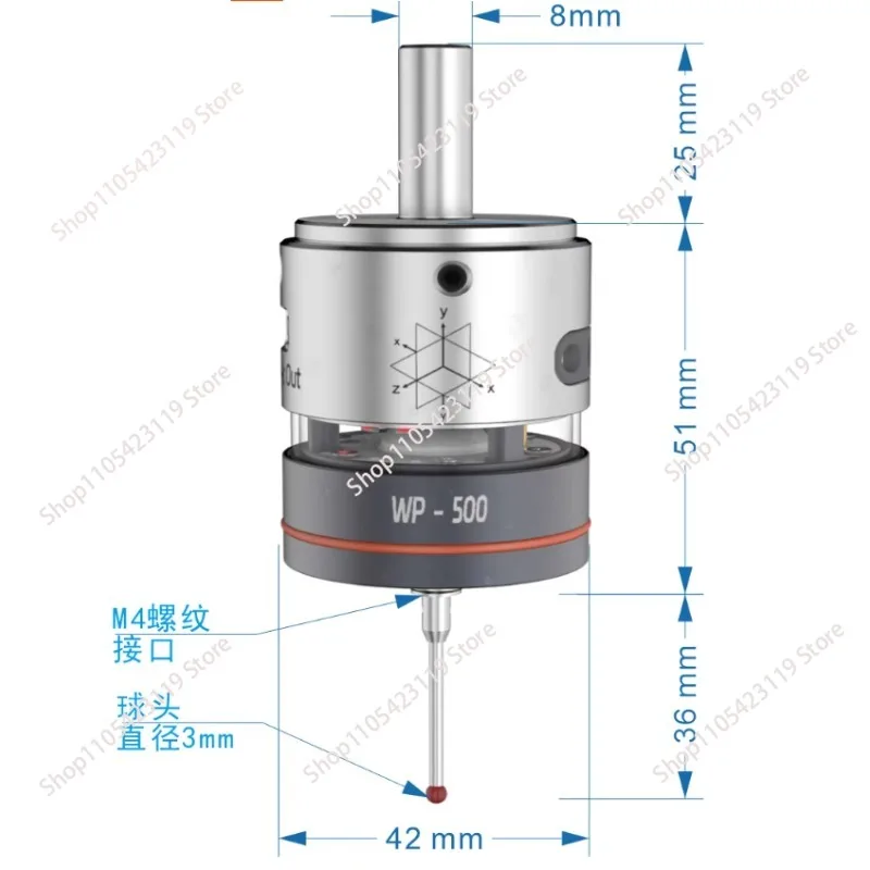Photoelectric High-precision 3D Edge Finder WP-500 CNC Machining Center Milling Machine Automatic Centering Repeatability 0.001