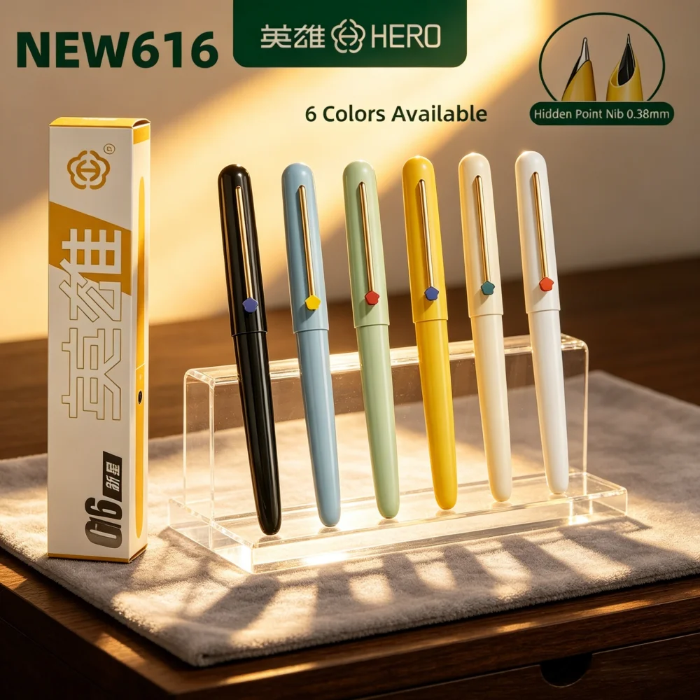 

HERO Fountain Pen 616 RETRO Wrapped TipEF Nib Luxury Quality Stylish Macaron Color Easy to Write Tool All for School Accessories