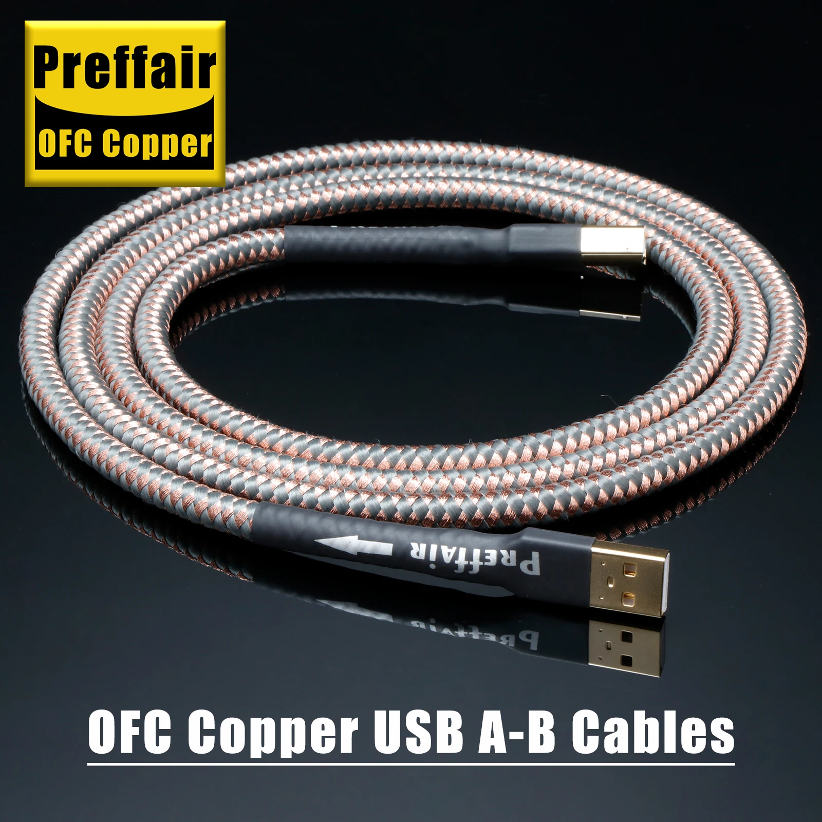 Preffair X401  USB2.0 Cable with Gold-Plate Type A to B Plug OFC Copper Data Cable