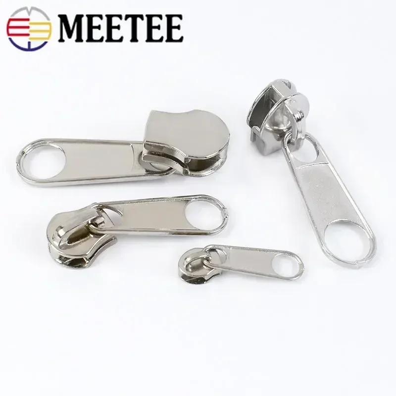 10/20Pcs 3 #5 #8 # Zipper Puller für Nylon Harz Metall Zips Silber Reißverschlüsse Slider gepäck Band Zip Ziehen Schloss Kopf Nähen Zubehör