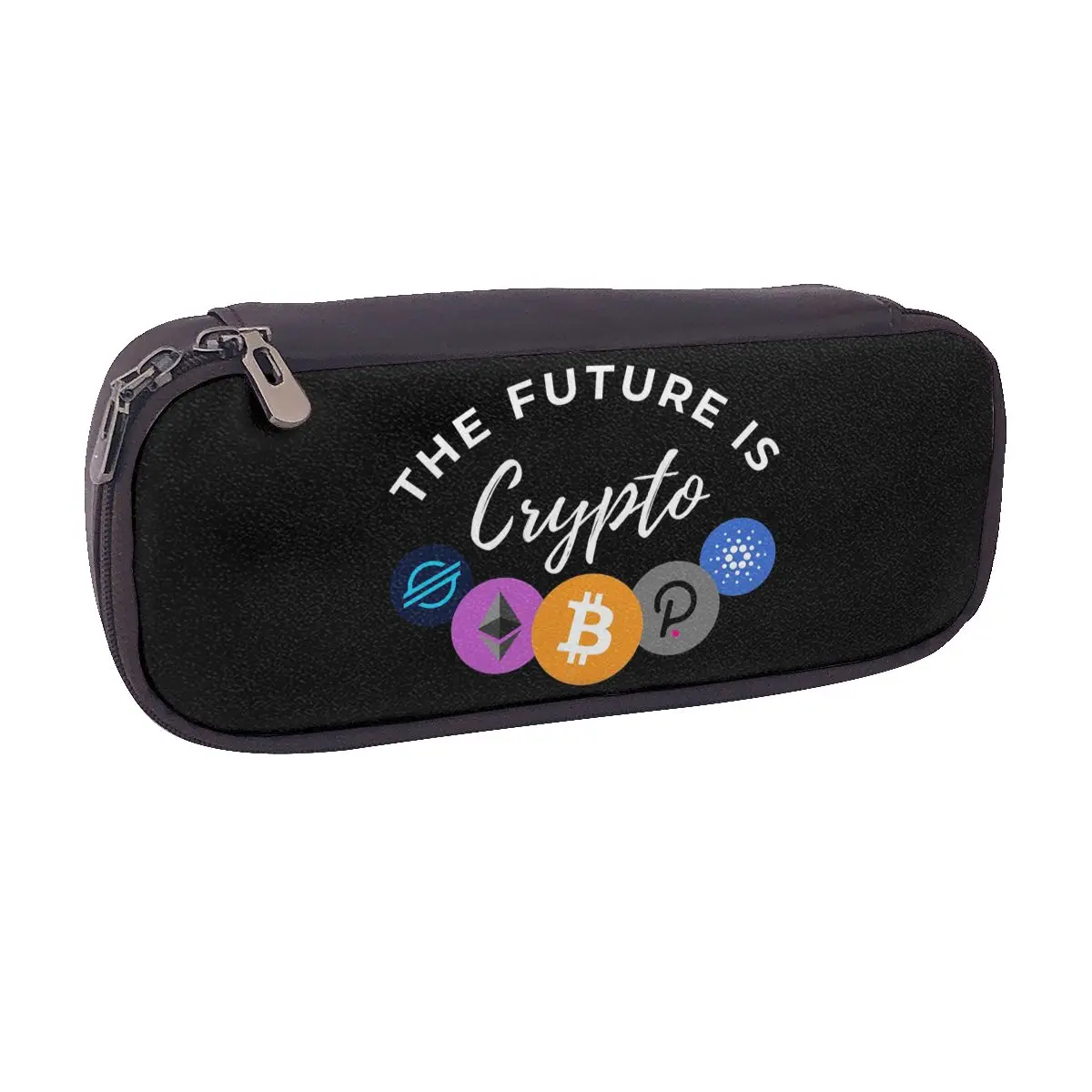 

Crypto Coins Altcoin Blockchain Logo Bitcoin Ethereum Leather Pencil Case for Boys Girls Pen Box Pencil Bag Stationery Supplies