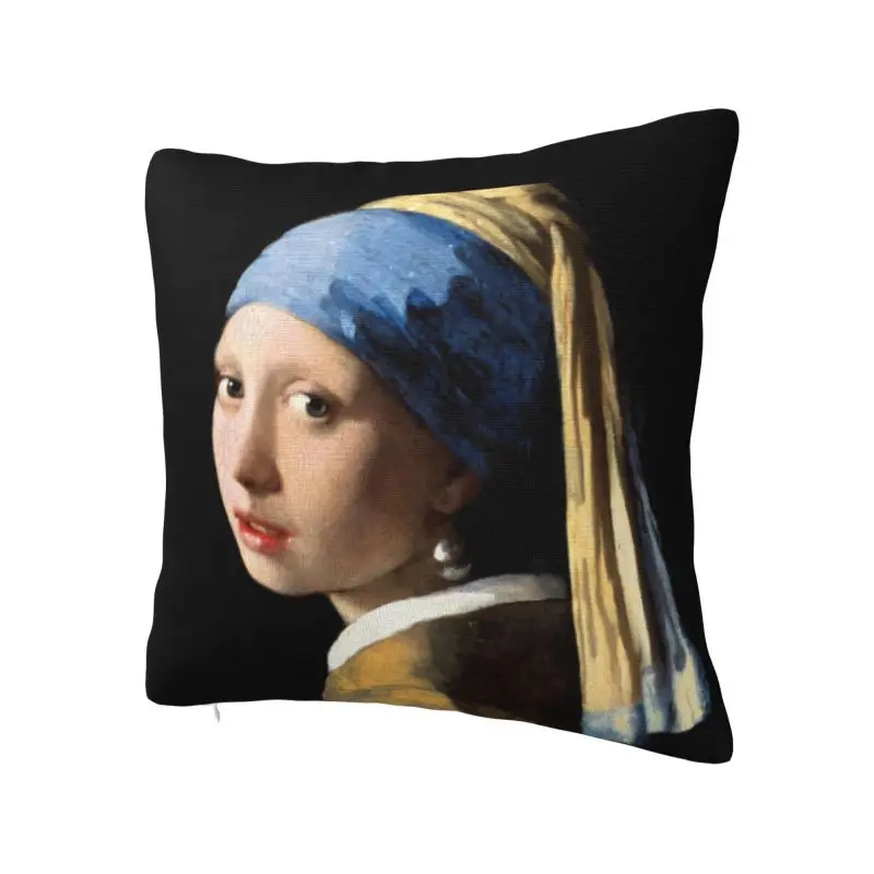 Girl With A Pearl Earring Cushion Cover Velvet Vincent Van Gogh Painting Throw Pillow Case for Sofa Car Pillowcase Home Decor