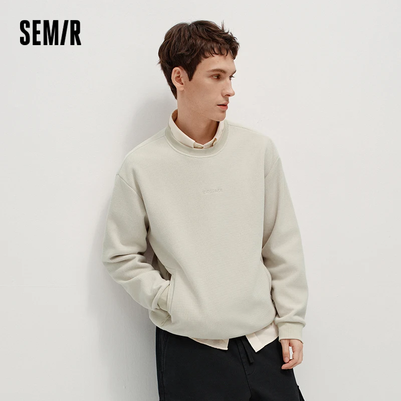 Semir Men Sweatshirt Warm Insulation 2026 Winter Everyday Wear Soft Comfort Casual Style Clean Silhouette Daily Wardrobe