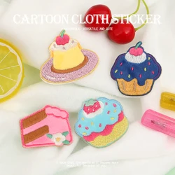 1 Piece Cute Pudding Cake Embroidered Clothing Patches For Clothes Parch Iron On Fabric Sticker