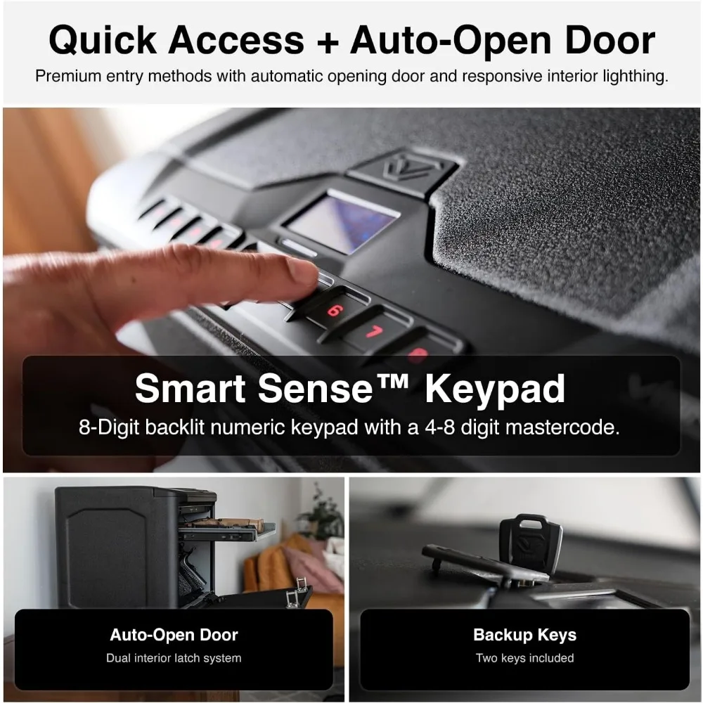 MX Series High Capacity Multiple Pistol Handgun Storage Available with Modular Interior, Backlit Keypad, and Auto-Open Door (Es