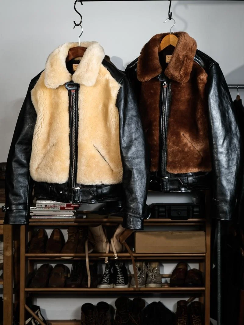 

Real Simons Brown Bear Fur Leather Jaet Bronze Core Button Woolen Youth Casual Faion Urban Sle Long Sve Coat